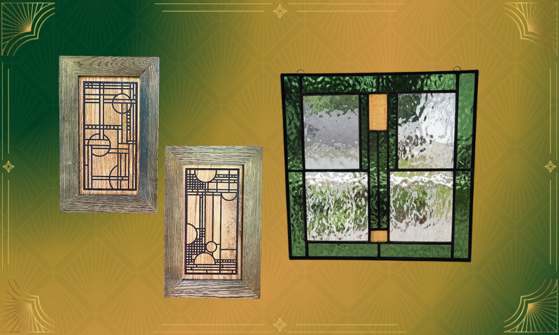 MISSION STYLE DECOR PACKAGE. PROVIDED BY: GRAPHIX GLASS & RIVERBED WOODWORKS