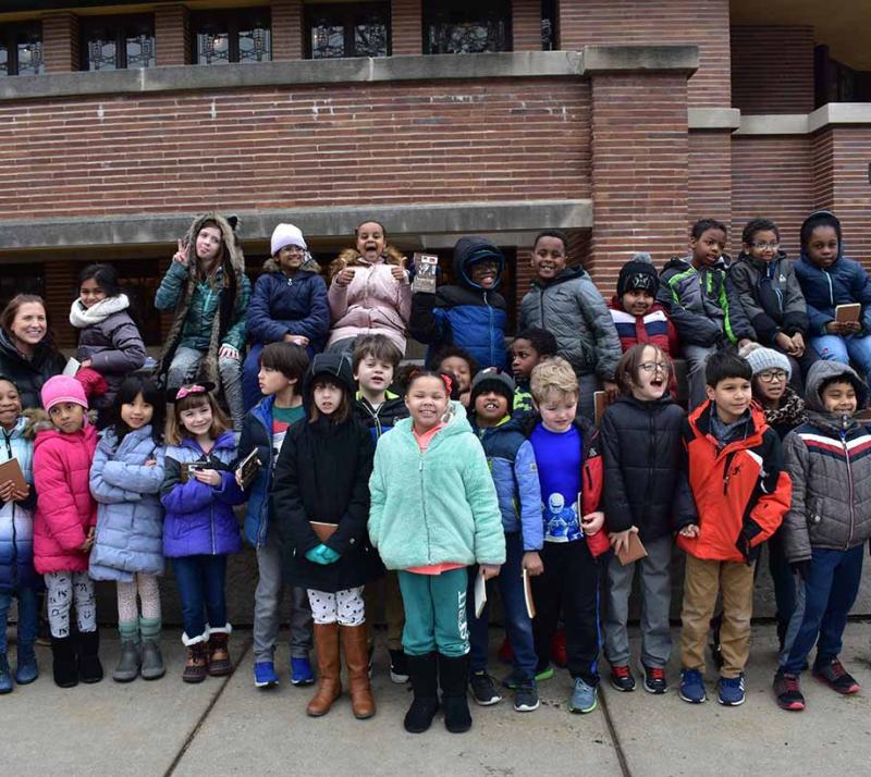 group of school children