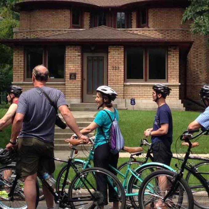 Pedal Oak Park bicyclists